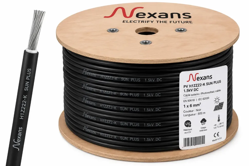 Câble Solaire Nexans H1Z2Z2-K-1500 V/DC (Noir, 4MM)